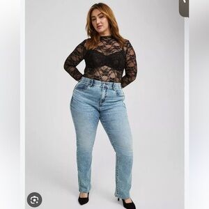 Torrid Rhinestone Super Soft Straight Leg Jean